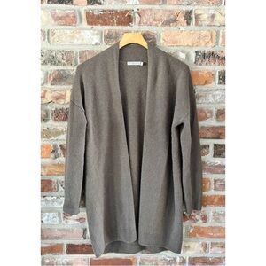 Vince Taupe Cashmere Cardigan Sweater Drop Shoulder, S